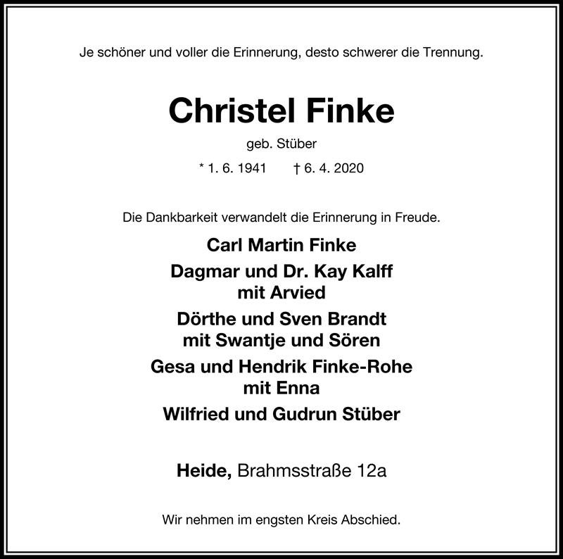 Erinnerungsbild für Christel Finke