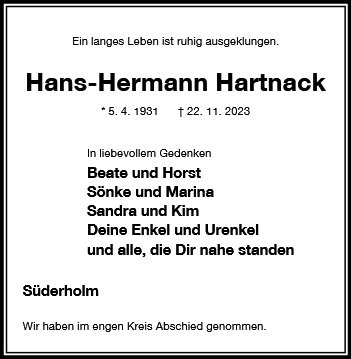 Erinnerungsbild für Hans-Hermann Hartnack