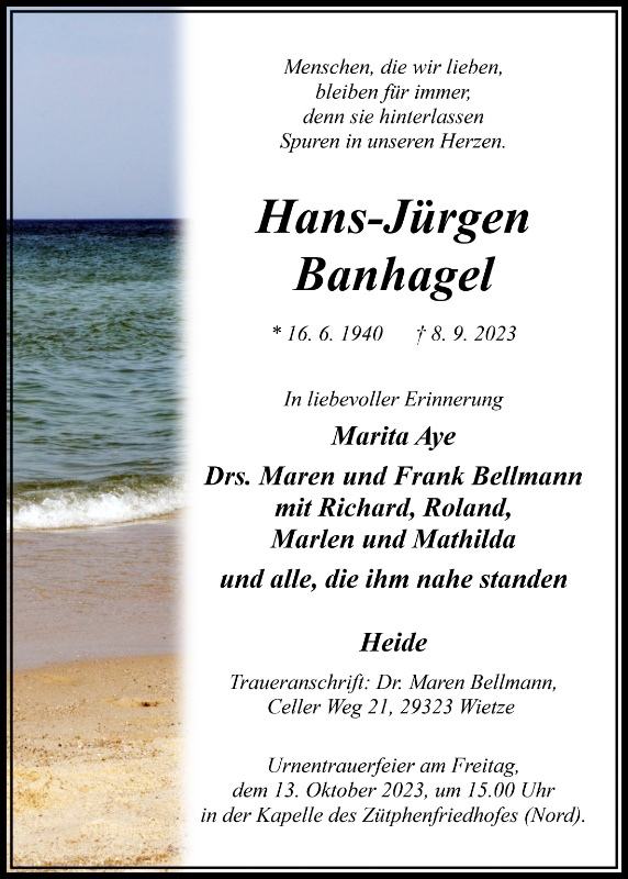 Erinnerungsbild für Hans-Jürgen Banhagel