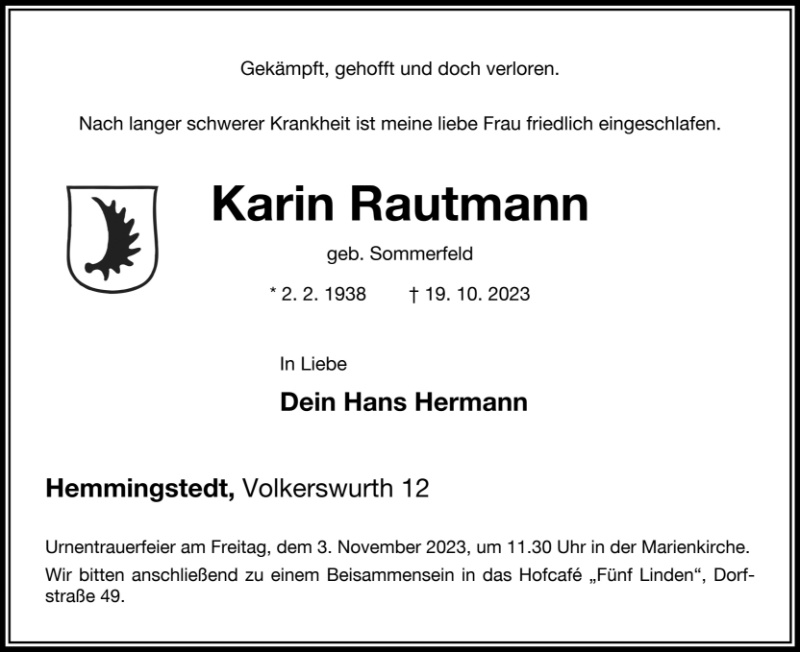 Erinnerungsbild für Karin Rautmann