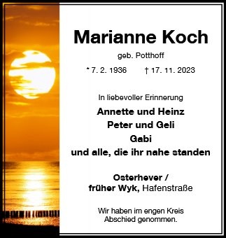 Erinnerungsbild für Marianne Koch