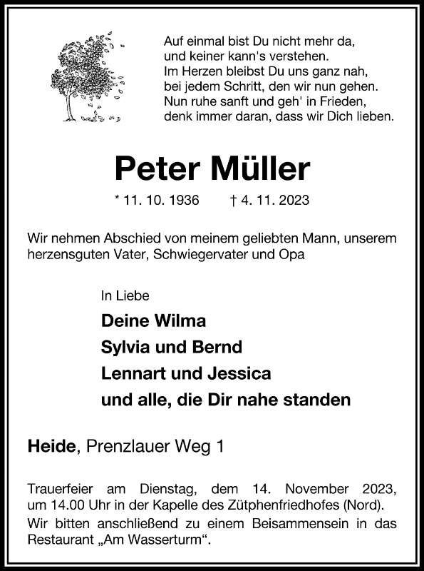 Erinnerungsbild für Peter Müller