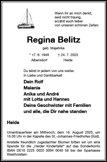 Erinnerungsbild für Regina Belitz