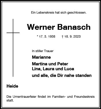 Erinnerungsbild für Werner Banasch