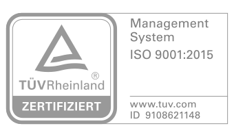 Logo Zertifiziertes QM System nach ISO 9001:2008